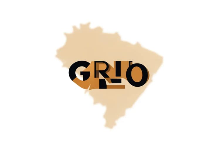 Logotipo estilizado da GRIT GEO com um mapa do Brasil ao fundo.