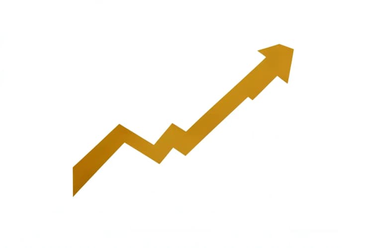 Gráfico de linha mostrando o aumento da satisfação do cliente.
