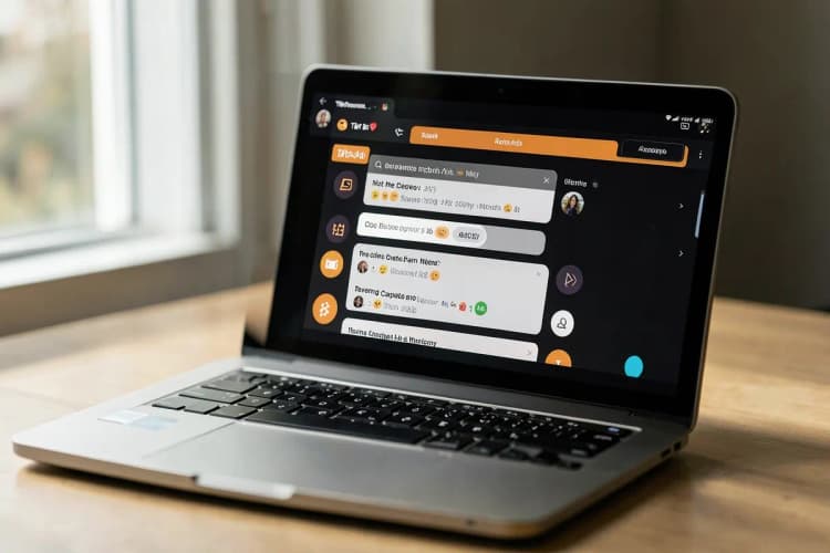 Um notebook aberto com a interface do TikTok Ads visível, simulando o passo a passo para criar uma campanha.