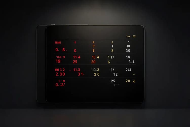 Um calendário com vários dias marcados em vermelho, simbolizando a passagem do tempo e a inatividade.